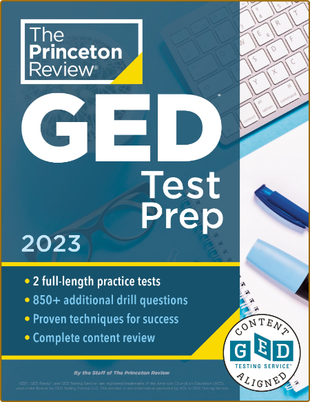  Princeton Review GED Test Prep, 2023 - 2 Practice Tests + Review & Techniques + O...