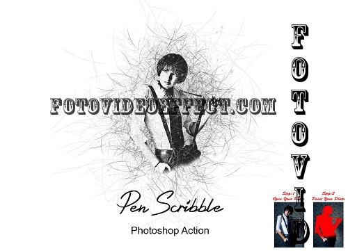 Pen Scribble Photoshop Action - 7544946