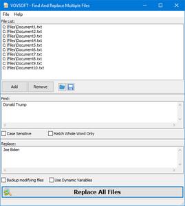 VovSoft Find And Replace Multiple Files 2.1