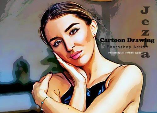 Cartoon Drawing Photoshop Action - 7547686