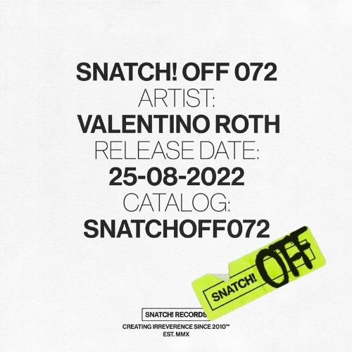 VA - Valentino Roth - Snatch! OFF 072 (2022) (MP3)