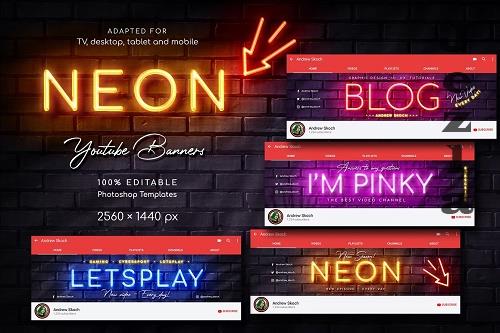 Neon YouTube Channel Art - 7548423