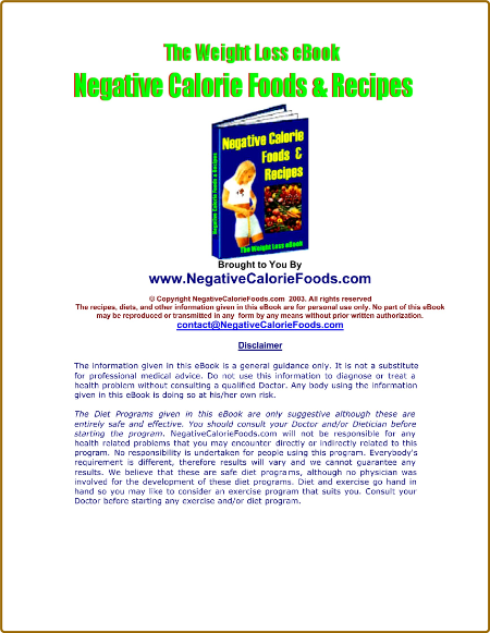 Negative Calorie Foods Recipes