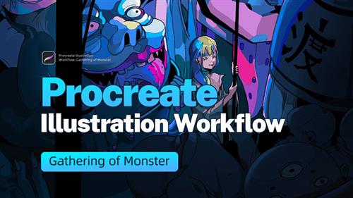 Wingfox Studio – Procreate Illustration Workflow – Gathering of Monster