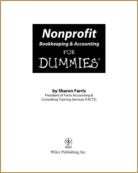 Nonprofit Bookkeeping and Accounting For Dummies