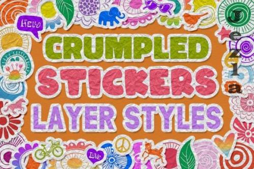 Crumpled Stickers Photoshop Layer Styles