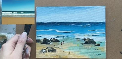 Loose Acrylic Seascape  Paint From Reference While Adding Your Own Touch