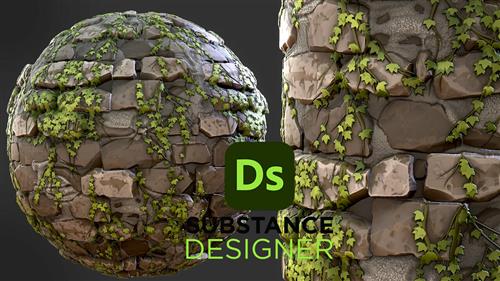 Artstation – Stylized Bricks Overgrown – Substance 3D Designer