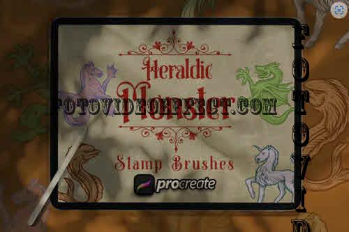 Heraldic Monster Stamp Brush Stamp Procreate
