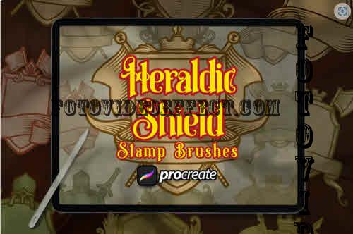 Heraldic Shield Stamp Brush Procreate