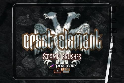 Crest Element Heraldic Brush Stamp Procreate