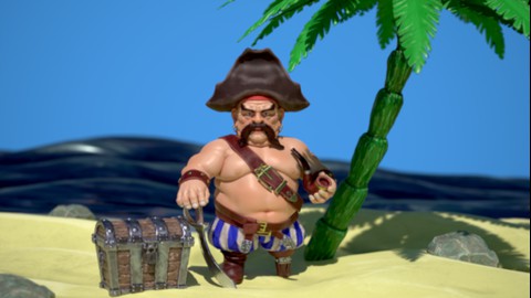 Stylized Pirate in Zbrush, Substance 3d Painter, Marmoset