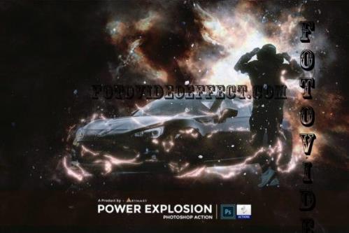 Power Explosion Photoshop Action - 7091229