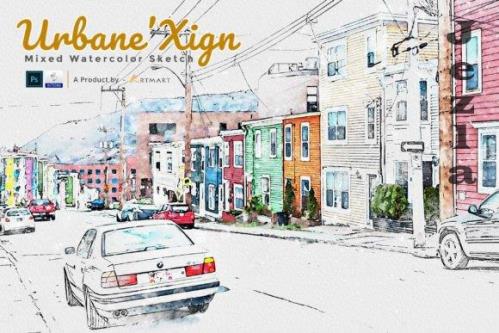 UrbaneXign - Mixed Watercolor Sketch - 7091590 UrbaneXign - Mixed Watercolor Sketch - 7091590