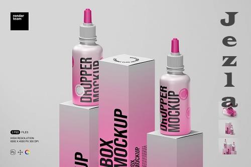 Dropper Bottle & Box Mockup Set - 7546093 Dropper Bottle & Box Mockup Set - 7546093