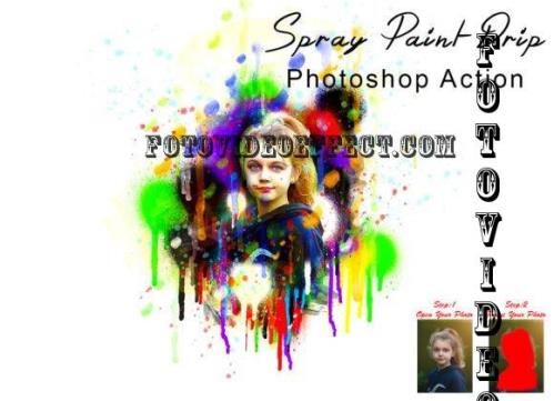 Spray Paint Drip Photoshop Action - 7802947