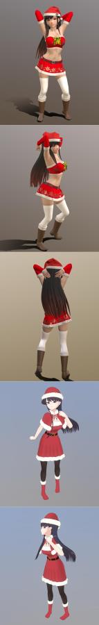Santa Tifa Nate and Christmas Costume Komi Shouko 3D Print