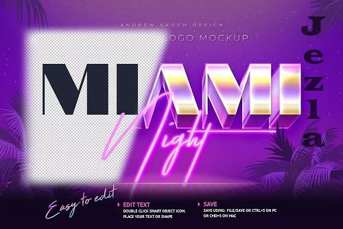Miami - 80s Retro Logo Mockup - 7805159