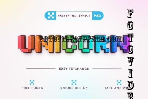 Pixel Unicorn - Editable Text Effect - 7804264