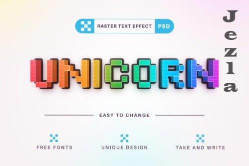 Pixel Unicorn - Editable Text Effect - 7804264