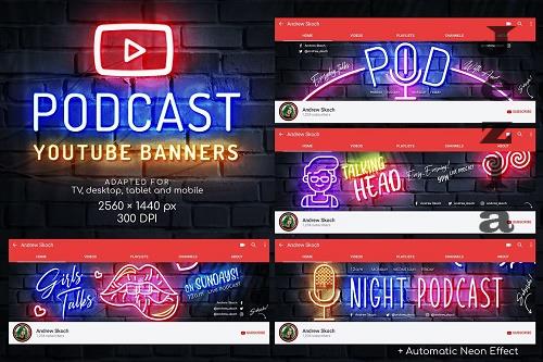 Neon Podcast YouTube Templates - 7805107