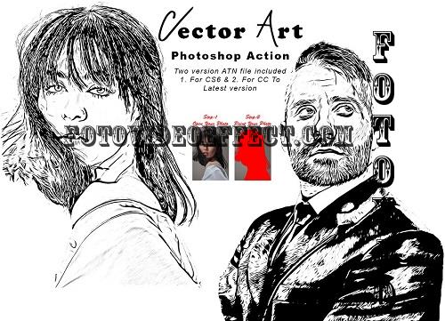 Vector Art Photoshop Action - 7805151