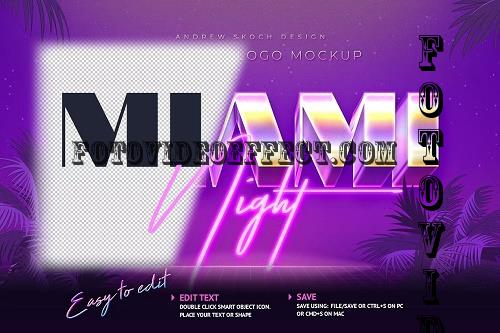 Miami - 80s Retro Logo Mockup - 7805159