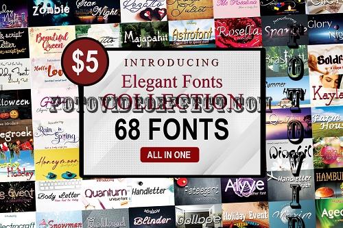 Elegant Fonts Collection Bundle - 68 Premium Fonts