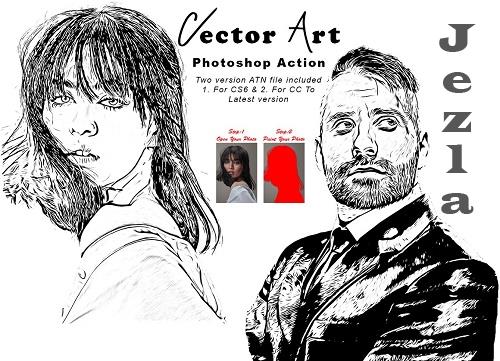 Vector Art Photoshop Action - 7805151