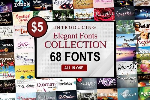 Elegant Fonts Collection Bundle - 68 Premium Fonts