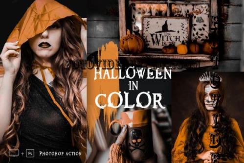 12 Photoshop Actions Halloween in Color