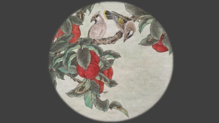 Relax With Chinese Painting - Persimmon And Waxwing