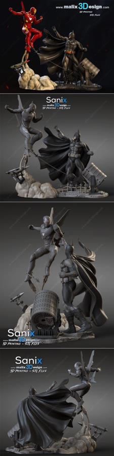 Batman vs Iron Man 3D Print