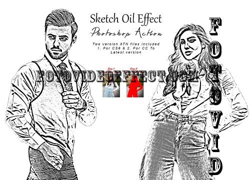 Sketch Oil Effect Photoshop Action - 7811733