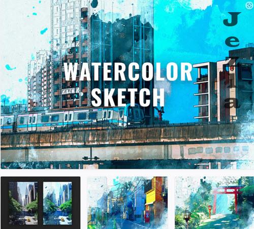 Watercolor Sketch Effect - 7809895