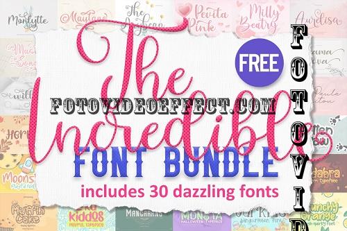 The Incredible Font Bundle - 30 Premium Fonts
