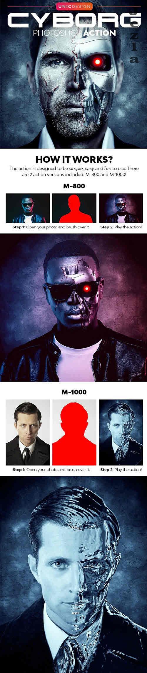 Cyborg Photoshop Action - 36523202