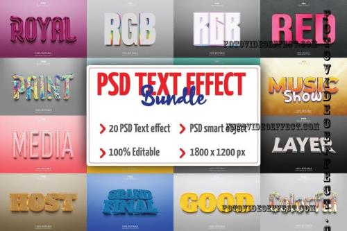 Editable 3D PSD Text Effect Bundle Vol-5