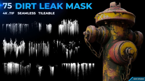 Artstation - 75 Dirt Leak Effect Mask (4K .TIF Seamless/ Tileable)