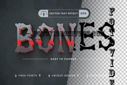 Red Bones - Editable Text Effect - 7816011