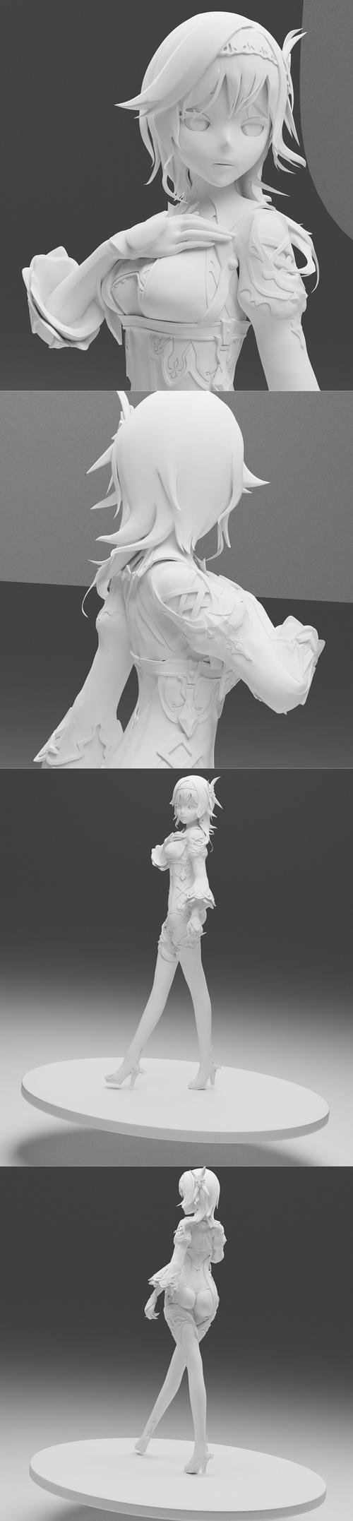 Genshin Impact - Eula Bishoujo Statue 3D Print