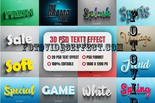 Editable 3D PSD Text Effect Bundle Vol-6