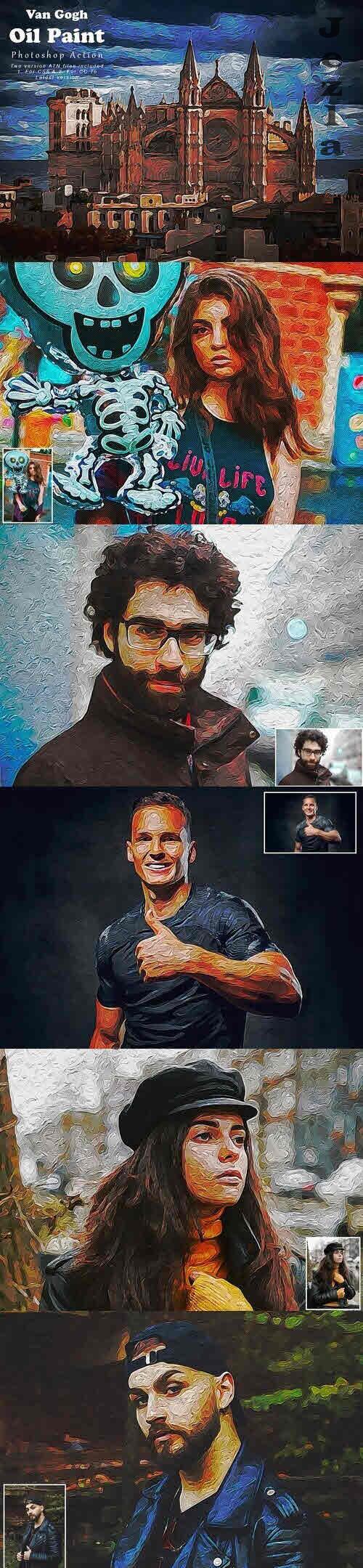 Van Gogh Oil Paint Photoshop Action - 7822916