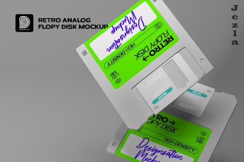 Analog Floppy Disk 3D Mockup - 7817492