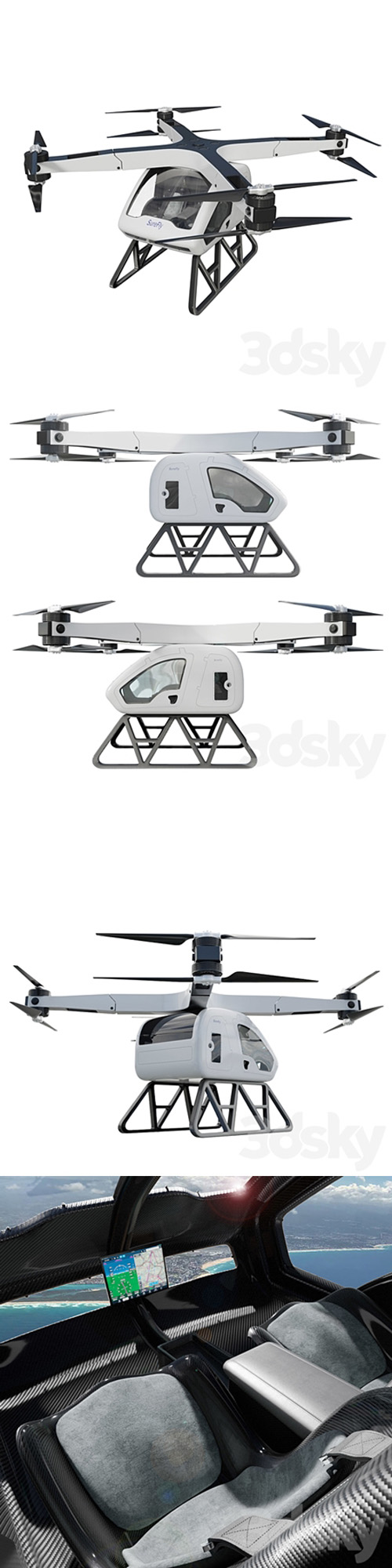 Workhorse Surefly Air taxi 3D Model