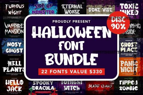 Perfect Halloween Font Bundle - 22 Premium Fonts