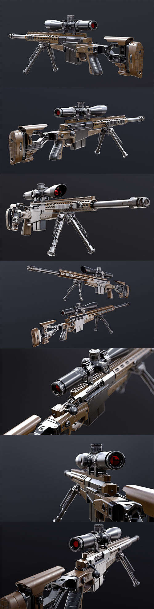 Sniper rifle Accuracy International LTD AXMC 3D Model