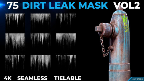 Artstation - 75 Dirt Leak Effect Mask- Vol 2 (4K Seamless Tileable)