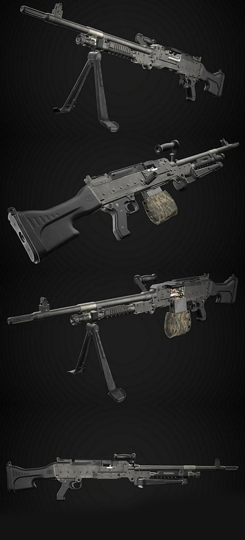 FN MAG M240 3D Model