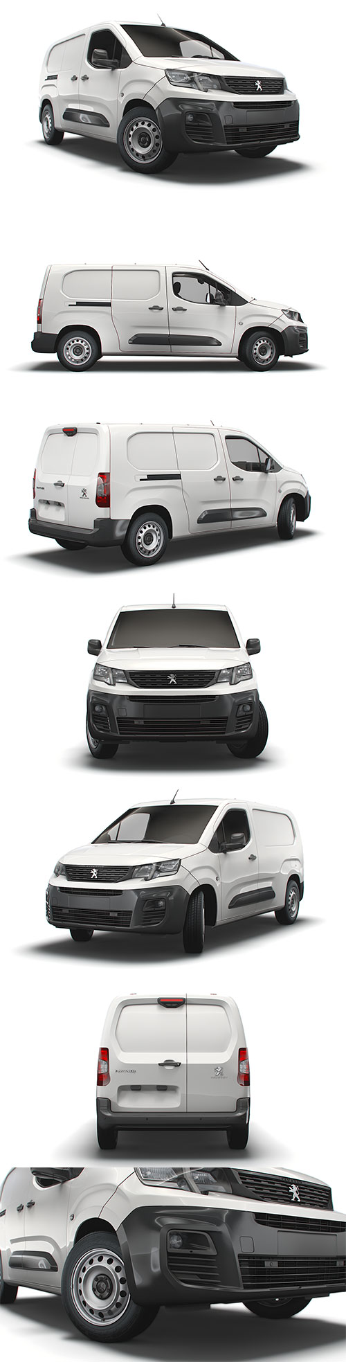 Peugeot Partner Crew Van LWB 2021 3D Model